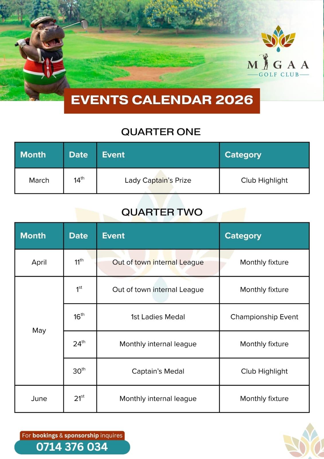 
            EVENTS CALENDAR 2026-MIGAA GOLF CLUB (QUARTER 1&2)