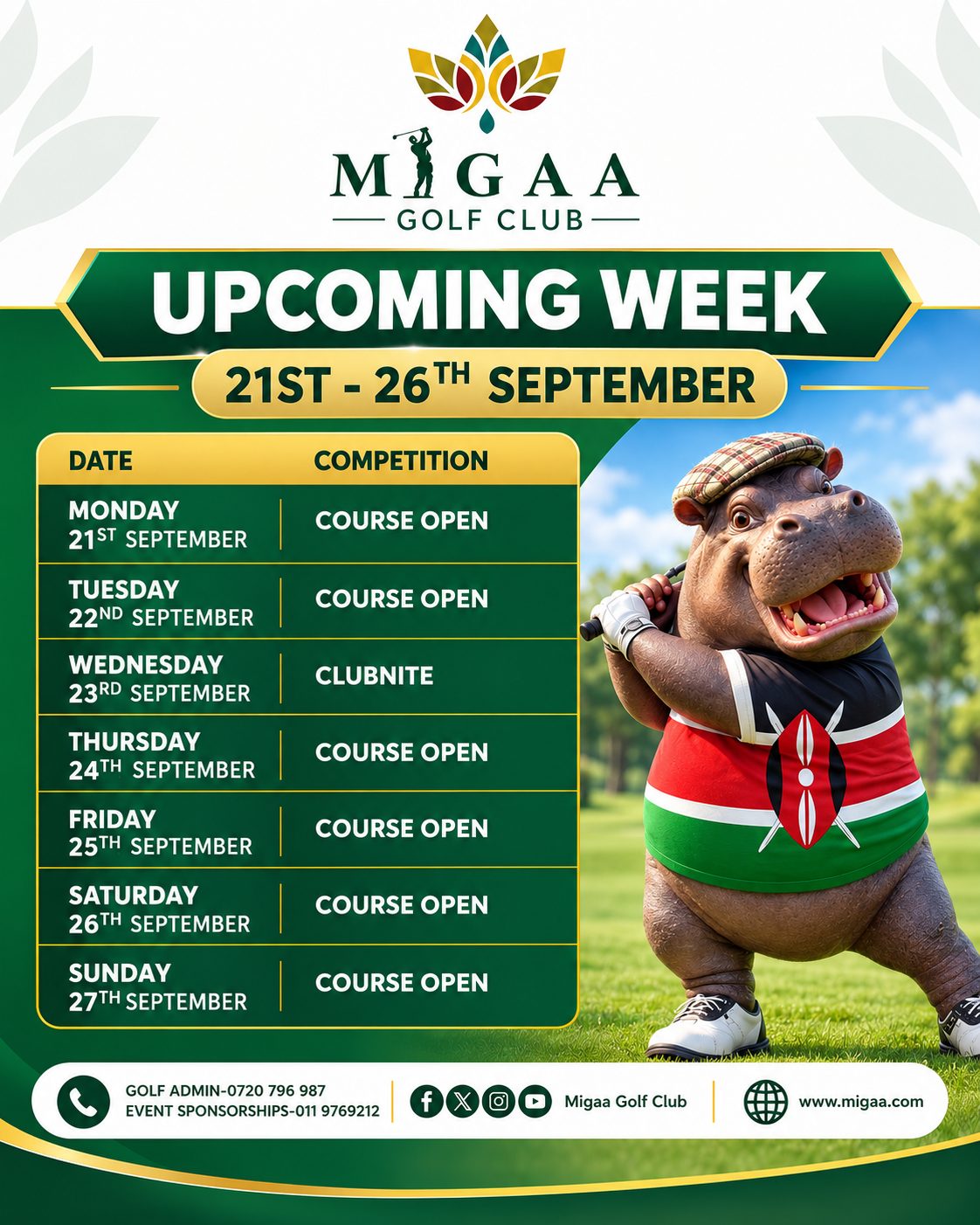 
            COURSE SCHEDULE-MIGAA