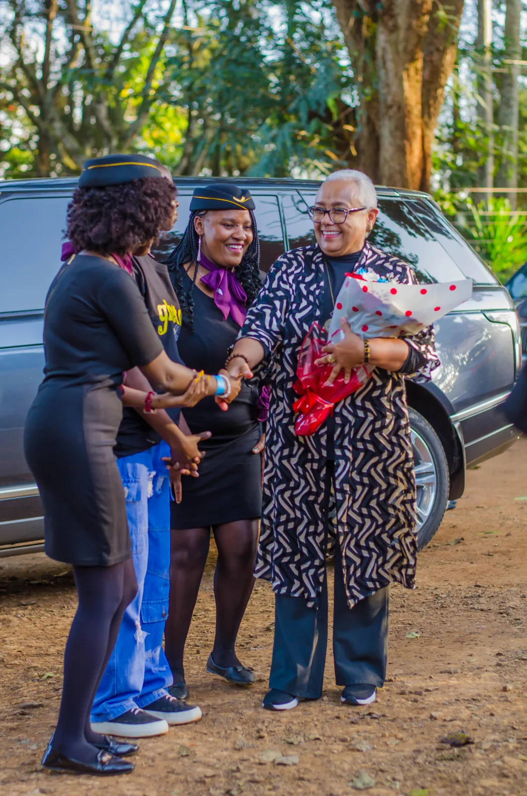 Our Ushers receive Former First Lady of the Republic of Kenya,Margaret Kenyatta for the Ghetto Classics Charity Golf Tournament